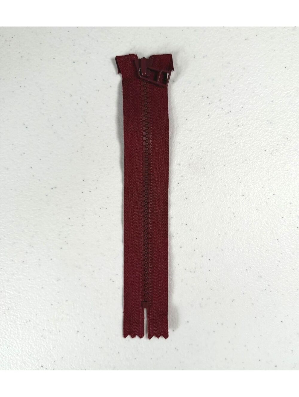 YKK Vislon 6 Inch Cranberry Red Molded Plastic Reclaimed Zipper Closed End #5
